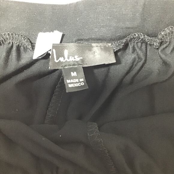 LULU'S M black straight leg elastic waist pocket lounge pants NEW B165 - Picture 3 of 7
